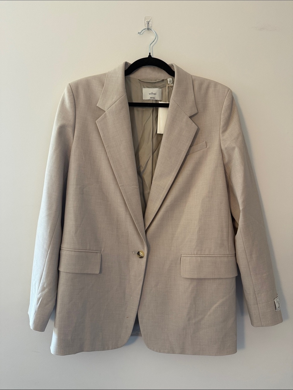 Wilfred Beige Single-Button Tailored Blazer